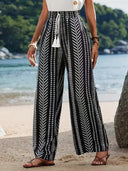 Chic Women's Palazzo Pants with Trendy Design and Stretch Waistband