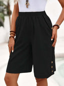 Airy Women's Shorts with Button Accents