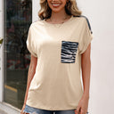 Animal Print Pocket Oversized Women's Tee