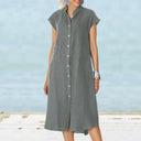 Women’s Pocketed Shirt Dress for Effortless Style