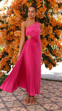 Chic Asymmetrical Women's Maxi Dress with Draped Elegance