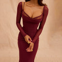 Chic Long-Sleeve Maxi Dress with Stylish Ruffles