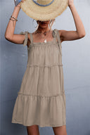 Stylish Women's Ruffle Summer Dress with Adjustable Straps