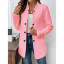 Textured Women's Blazer with Modern Button Accents