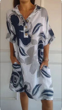 Chic Women's Beach Dress with Trendy Design and Side Pockets