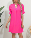 Chic V-Neck Peplum Dress for Women