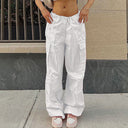 Women's Cargo Pants with Elastic Waist and Handy Pockets