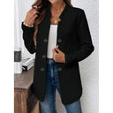 Textured Women's Blazer with Modern Button Accents