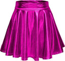 Women's Glossy Sheath Dress with Flared Hem