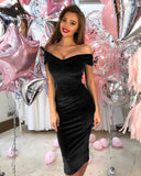 Off-Shoulder Velvet Dress for Women - Chic & Stylish
