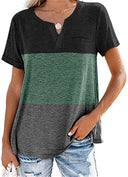 Color Block Women's T-Shirt with Neck Label