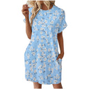 Floral Print Women's Summer Dress with Pockets