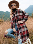 Plaid Flannel Shirt Dress for Women