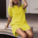 Short Sleeve Dress with Side Slits for Women