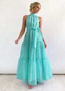 Chic Women's High Neck Tiered Maxi Dress