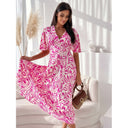 Women's High Slit Butterfly Sleeve Dress