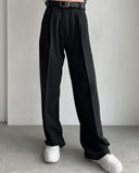 Chic High-Waist Trousers with Crease and Tie Belt