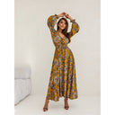 Chic Women's Maxi Dress with Dramatic Sleeves