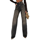 Trendy High-Waisted Leopard Print Jeans for Women