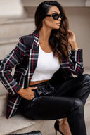 Chic Women's Checked Blazer with Contemporary Design