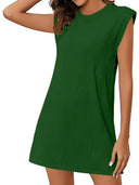 Wave-Structured Short Sleeve Dress for Women