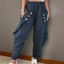 Stylish Women's Summer Pants with Button Design