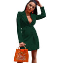 Chic Women's Blazer Dress with Double Button Design