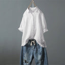 Chic Ruffle Detail Women’s Blouse with Relaxed Fit
