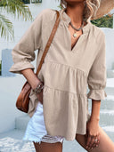 Chic Women's Blouse with Ruffle Accents