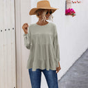 Chic Women's Ruffle Tunic with Relaxed Fit