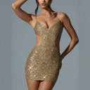 Chic Cut-Out Glitter Cocktail Dress