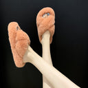 Women's Cozy Fluffy Slippers with Unique Straps