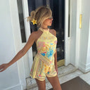 Chic Halter Shorts with Decorative Ribbon for Women