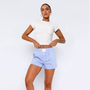 Stylish Women's Striped Cotton Shorts with Elastic Waist