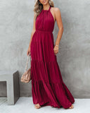 Strapless Maxi Dress with Flowy Skirt Design