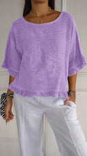 Chic Women's Blouse with Ruffled Hem
