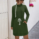 Stylish Women's Dress with Adjustable Drawstring and Handy Pockets