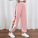 Floral Print Women's Pants with Elastic Waistband