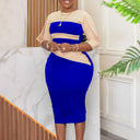 Chic Midi Dress with Three-Quarter Sleeves and Stylish Cut