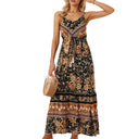 Floral Print Maxi Dress with Adjustable Bandeau