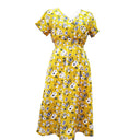 Floral Long Sleeve Dress with Elastic Waistband