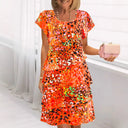 Chic Ruffled Maxi Dress with Intricate Pattern Design