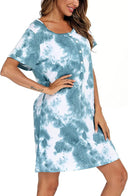 Trendy Women's Tie-Dye Shirt Dress