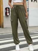 Women's Cargo Pants with Elastic Waist and Utility Pockets