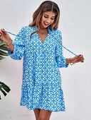 Boho-Style Summer Dress with Flowing Design and Ruffle Accents