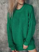 Chic Women's Knit Dress with Belted Design