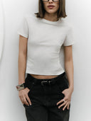 Women's Round Neck Fitted Basic Tee