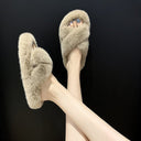 Women's Cozy Fluffy Slippers with Unique Straps