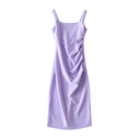 Chic Ruffle Detail Women's Midi Dress