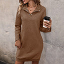 Chic Women's Sweat Dress with Modern Button Accents